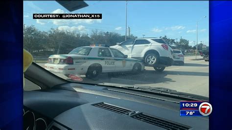 Cruiser Becomes Wedged Under Suv Following Crash In Nw Miami Dade