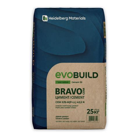 Цимент портланд Bravo Cem Iib M P Ll 425n 25кг 64брпалет ДЕВНЯ ⋆
