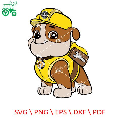 Rubble Paw Patrol Svg Paw Patrol Clipart Cartoon Paw Svg Inspire Uplift