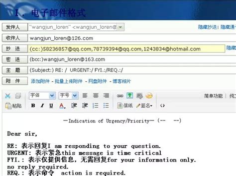 Ppt Ⅰ ．电子邮件格式 Powerpoint Presentation Free Download Id4776591