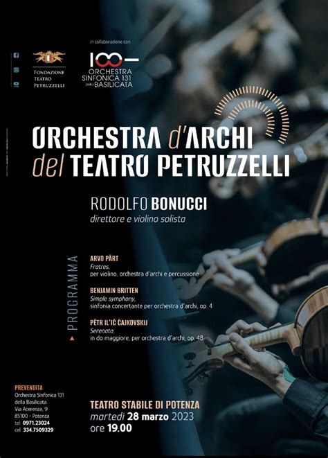 Orchestra Darchi Del Teatro Petruzzelli Comune Di Potenza