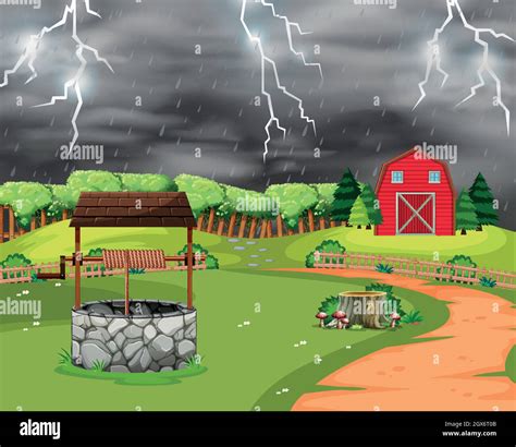 Lightning storm landscape scene Stock Vector Image & Art - Alamy