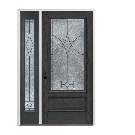 Pella 34 Lite Decorative Glass Right Hand Inswing Prestained Charcoal
