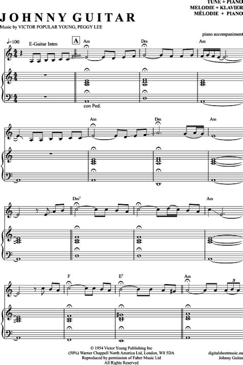 Johnny Guitar Sheet Music By The Shadows 7071002 Notendownload