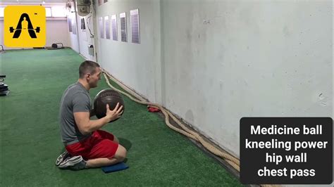 Medicine Ball Kneeling Power Hip Wall Chest Pass Youtube