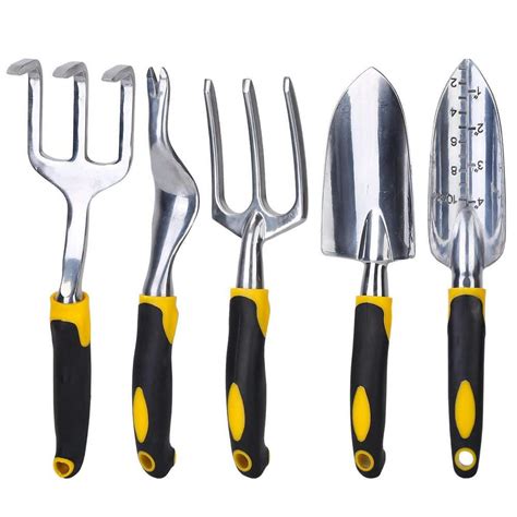 5 Piece Garden Tool Set Heavy Duty Aluminum Garden Tool Set H D0102hsg52u The Home Depot