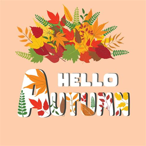 Card Template Autumn Badges Wallpaper Welcome Autumn Label Design