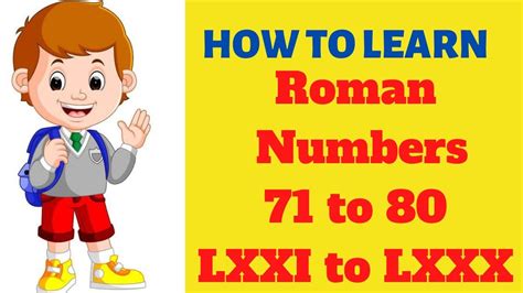 Roman Numbers 71 To 80 Roman Numerals Li To Lx Learn Roman Numbers