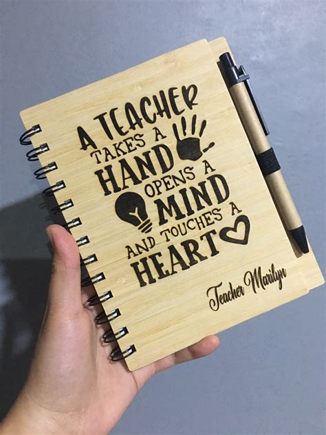 Personalized Bamboo Notebook Laser Engraved Notebook With Pen