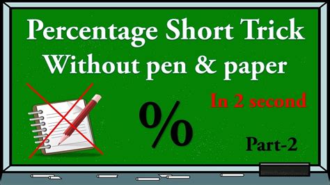 Percentage Short Trick Percentage Without Pen Paper In Your Mind