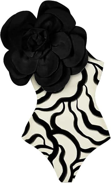 Amazon Muangan Ruffle Bandeau Bikini Conjoined Body Swimsuit For Women S D Flower Swimsuit