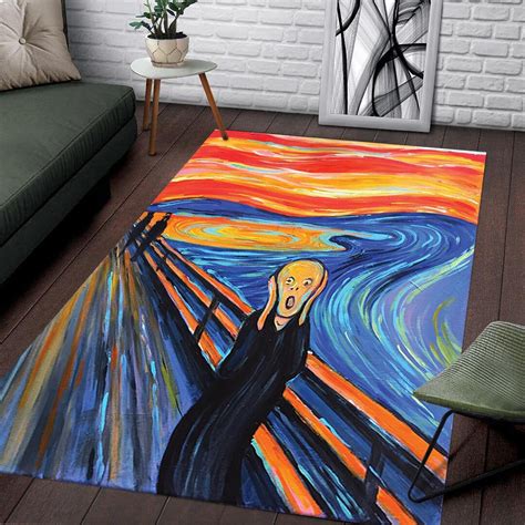 The Scream Rug Drawing Rug Colorful Rug Home Decor Carpet Rugs For