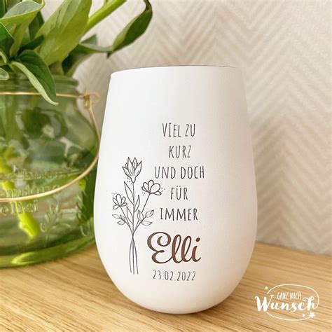 Personalisiertes Windlicht Gravur Kristallglas Erinnerungslicht Vase