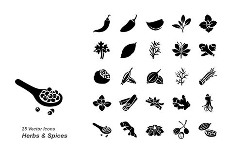 Herbs And Spices Vector Icons Icons ~ Creative Market