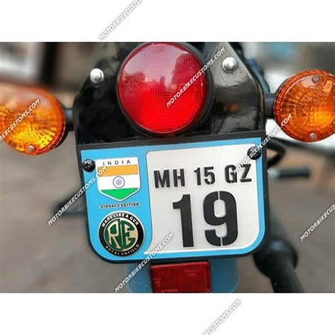 Big Re Logo Personalized Number Plate Motorbikecustoms