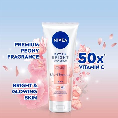 Nivea Extra Bright Body Serum Premium Fragrance Velvet Romance Peony