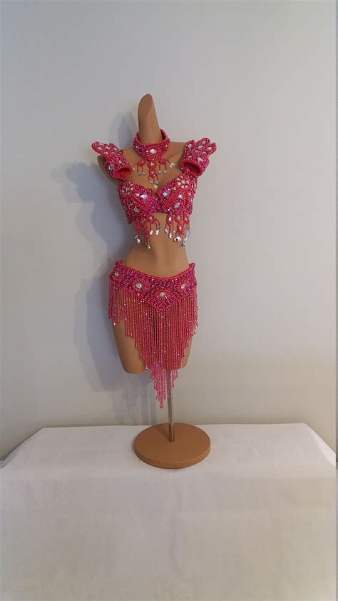 S M Hot PINK Beads Skirttop Samba Costumes Carnival Show Etsy