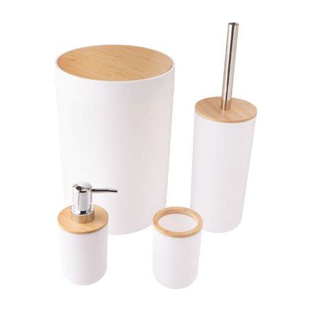 Kit 4 Banheiro Bambu BRANCO Completo Conjunto Lavabo Luxo Porta