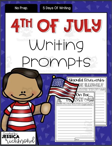 Writing Prompts 4th Of July By Teach Simple