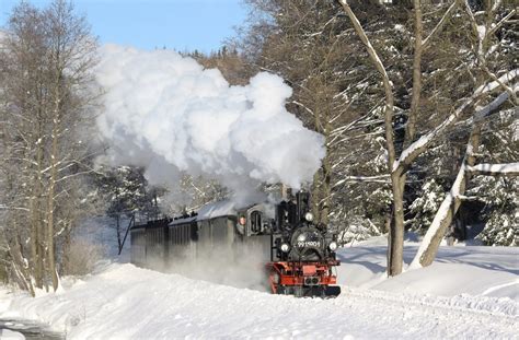 Winterdampf Im Pre Nitz Und Schwarzwassertal Ist Am