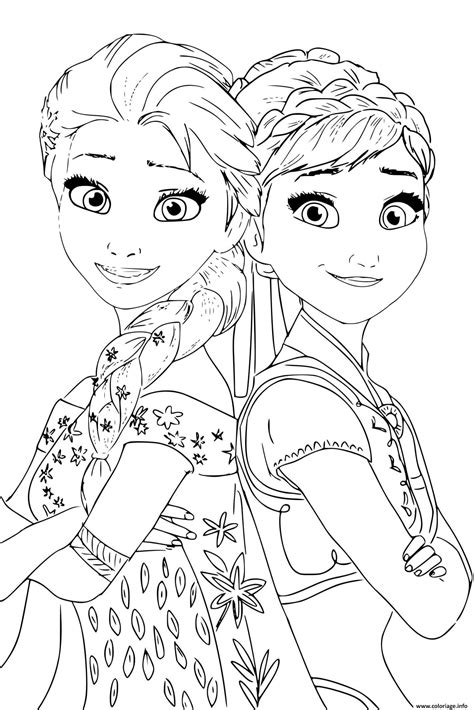 Coloriage Elsa Anna Princess De Reine Des Neiges Dessin La Reine Des