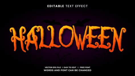 Efecto De Texto De Halloween Efecto De Texto Editable Vector Premium