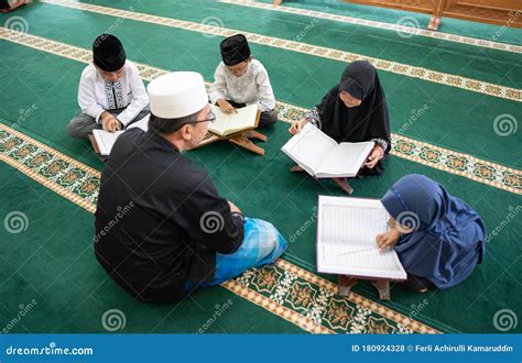 Teaching Muslim Kid To Read Quran Stock Photo Image Of Moslem Indoor