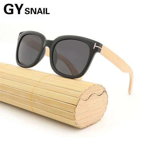 Gysnail Black Bamboo Sunglasses Handmade Natural Skateboard Wooden Polarized Sunglasses Men