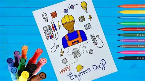 Happy Engineer Day Drawing Easy How To Draw Engineers Day Drawing Engineers Day Poster