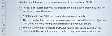 Solved Which of the following is a postmodern view of the | Chegg.com