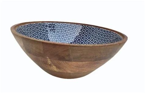 Wooden Salad Bowl With Enamel Printed At Rs Piece Salad Bowl Set