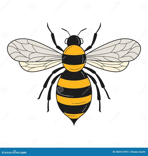 Bee Honey Bumble Bee White Background Stock Illustration - Illustration