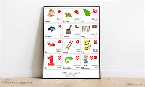 Tamil Alphabet Chart Tamil Vowels And Tamil Consonants Chart Etsy Canada