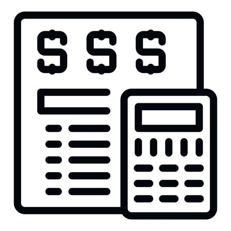 Money Calculator Icon Outline Vector Revenue Agency 16818896 Vector