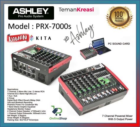 Power Mixer Ashley Model Prx7000s Original Professional Audio Lazada