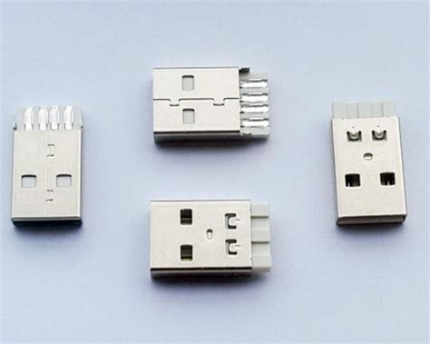 Usb A Male Connector With Short Black Or White Housing