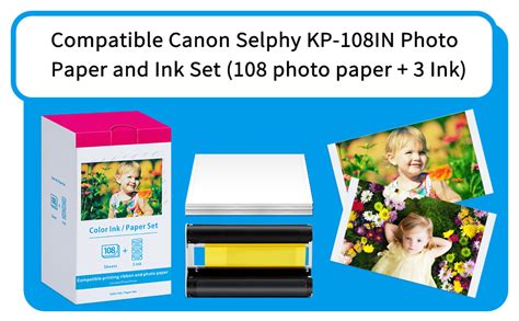 Greateam Kp108in Cp1300 Cp1500 Photo Paper And Ink Compatible Canon Selphy Ink And Photo Paper