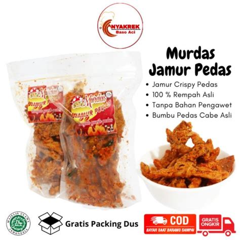 Keripik Jamur Pedas Jamur Crispy Pedas Jamur Krispi Pedas Murdas