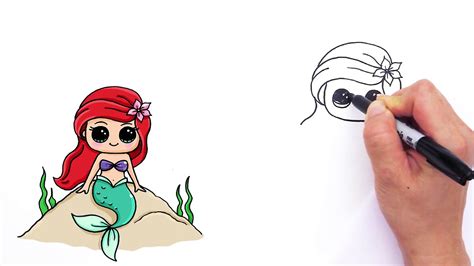 Ariel The Little Mermaid Drawing Step By Step