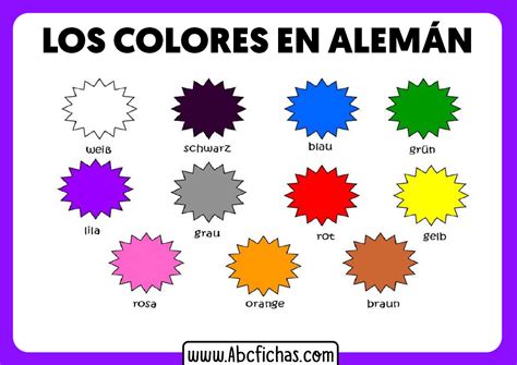 Colores en aleman para niños ABC Fichas