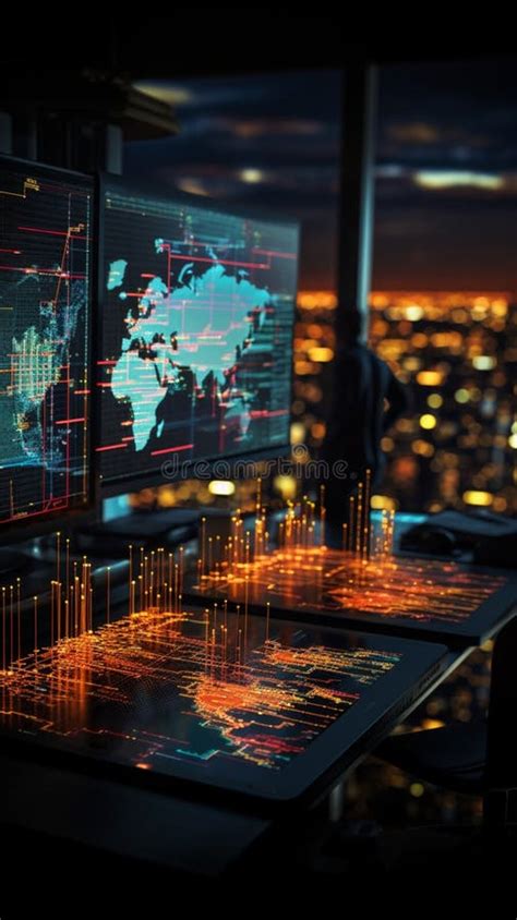 Market Data Chart Graphic Displaying Stock Market or Forex Trading ...