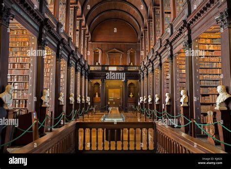 Dublin Ireland Feb 15 2014 Old Books On Shelves In The Long Room Library In The Trinity