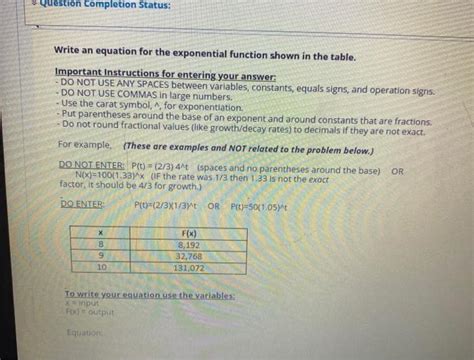 Solved Question Completion Status Write An Equation For The Chegg