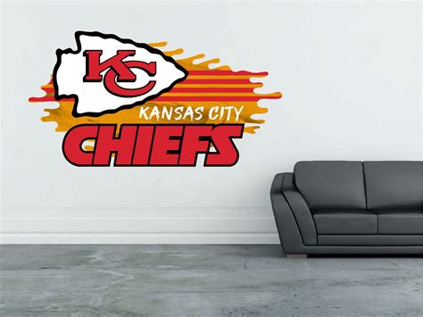 Kansas City Chiefs Logo Wall Decal Sticker Home Decor Custom Etsy