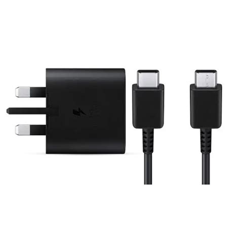 Samsung 45W Fast Charging 3 Pin Adapter With Type C To Type C Cable Black