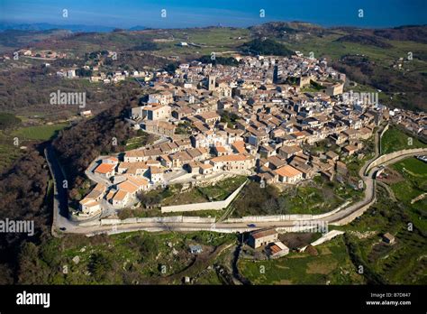 Aerial View Montalbano Elicona Sicily Italy Stock Photo 21804727