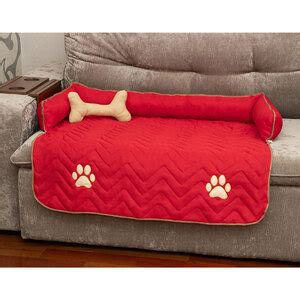 Protetor De Sofá Pet Cachorro Ou Gato Vermelho Matelado Grande 96cm X