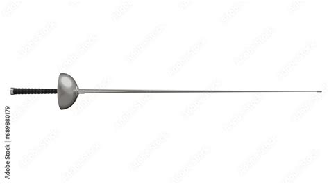 fencing sword  epee  black handle isolated  transparent