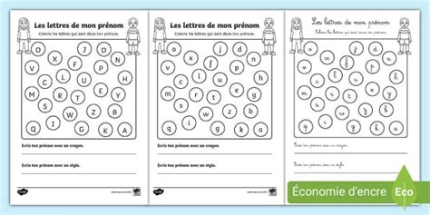 Colorier Les Lettres De Mon Prénom Maternelle Twinkl