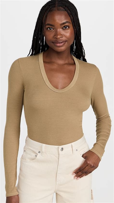 Enza Costa Silk Rib Fitted Long Sleeve Top Shopbop